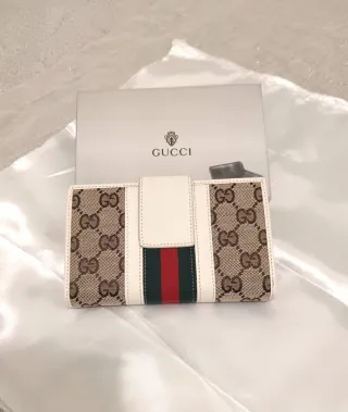 Portafoglio G monogram bianco e marrone di lusso