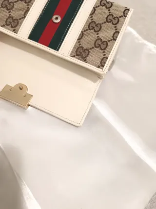 Portafoglio G monogram bianco e marrone di lusso