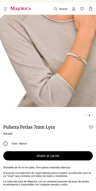 Pulsera Majorica Perlas Plata