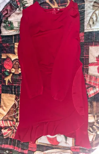 Vestido rojo manga larga