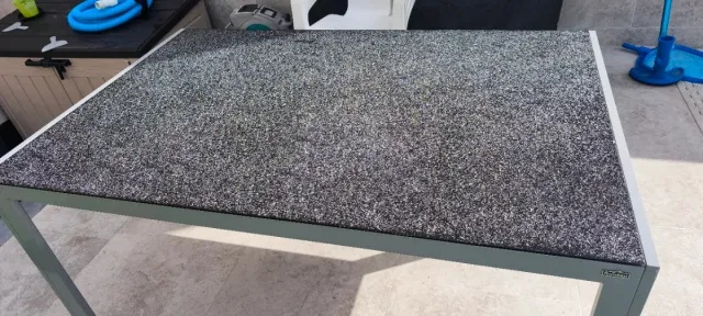 Mesa de jardín cristal y metal reversible Lidl