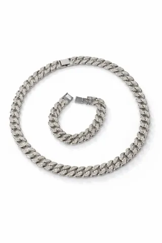 Cadena cubana y pulsera cubana