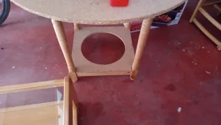 Mesa camilla + mesa centro cristal ,