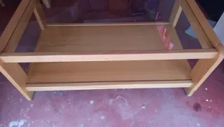 Mesa camilla + mesa centro cristal ,