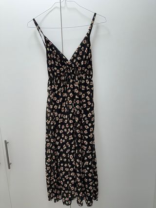 Abito lungo estivo floreale nero