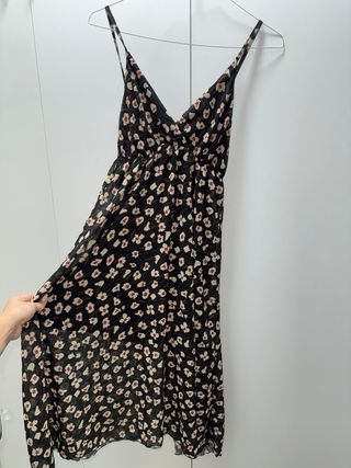 Abito lungo estivo floreale nero