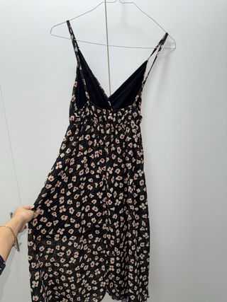 Abito lungo estivo floreale nero