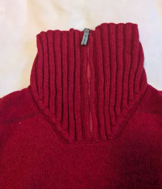 Maglione lana collo alto vintage rosso