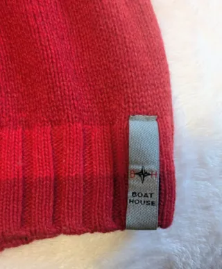 Maglione lana collo alto vintage rosso