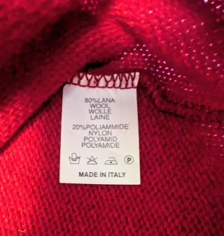 Maglione lana collo alto vintage rosso