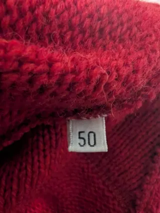 Maglione lana collo alto vintage rosso