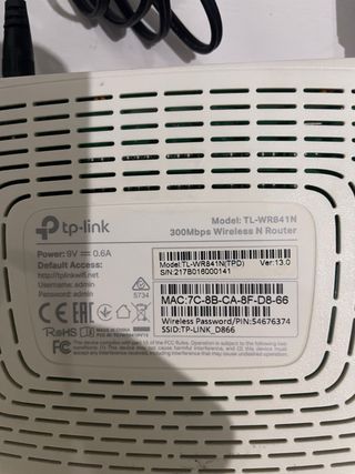 Router TP-Link Inalámbrico y Ethernet TL-WR841N