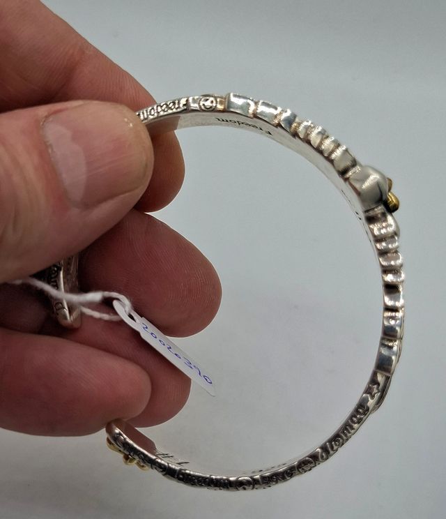 Pulsera artesanal Plata 925 Alas de angel y Cruz