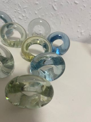 14 servilleteros vidrio colores