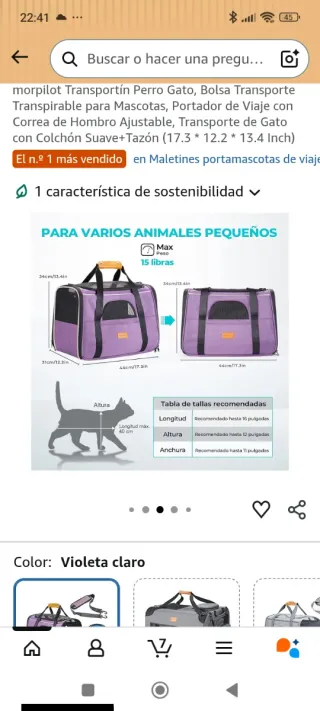 Transportín Morpilot Perro Gato Plegable
