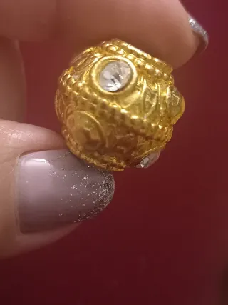 Set 32 perle metallo e strass