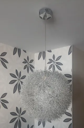 Lámpara de techo colgante plateada