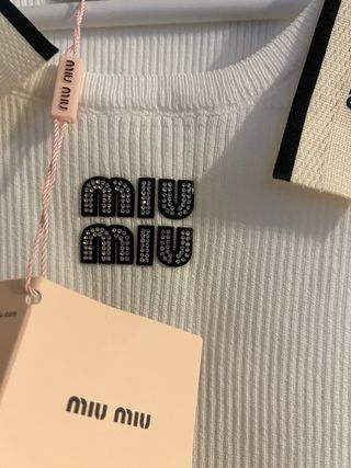Camiseta Miu Miu Blanca con Lazos
