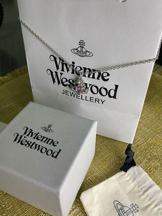 Collar Vivienne Westwood Corazón Rosa Plata