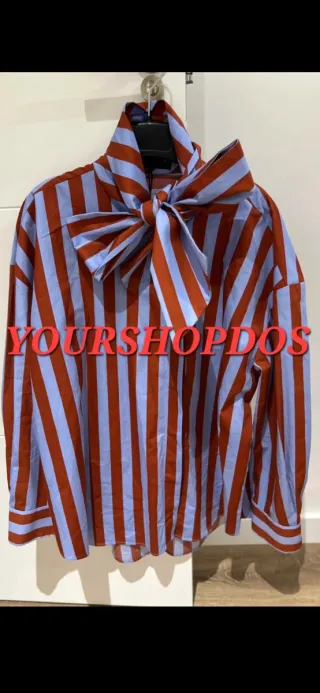 Camisa Zara rayas lazo Talla L