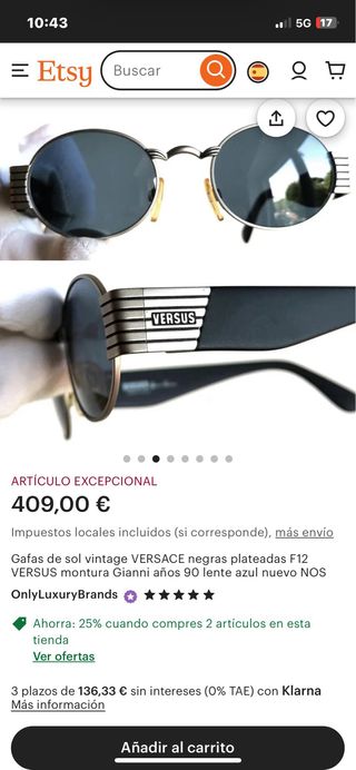 Occhiali da sole vintage VERSACE