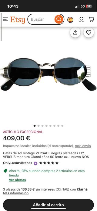 Occhiali da sole vintage VERSACE