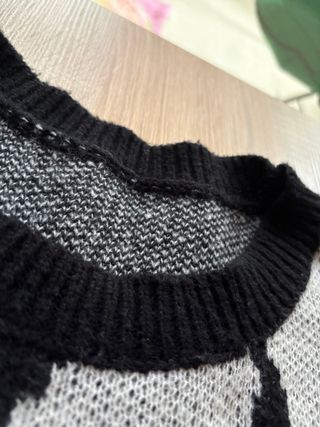 Jersey punto blanco y negro estilo gráfico Talla S