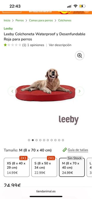 Cama perro desenfundable e impermeable