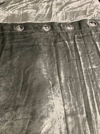 2 Cortinas Terciopelo Gris/Plata 230X230