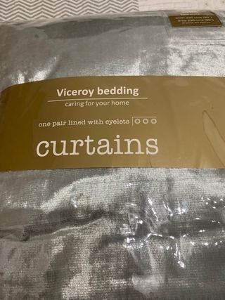 2 Cortinas Terciopelo Gris/Plata 230X230