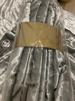 2 Cortinas Terciopelo Gris/Plata 230X230