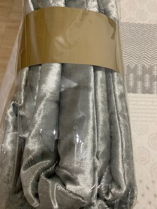 2 Cortinas Terciopelo Gris/Plata 230X230