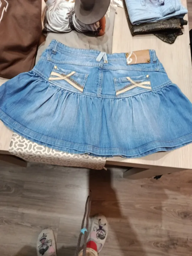 Falda vaquera con volantes Talla 38