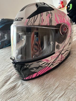 Casco LS2 Blanco y Rosa
