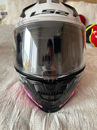 Casco LS2 Blanco y Rosa