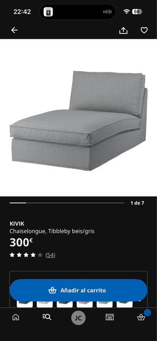 KIVIK Chaiselongue IKEA Tibbleby beige/gris