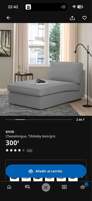 KIVIK Chaiselongue IKEA Tibbleby beige/gris