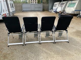 4 Sillas Reclinables Tela y Metal