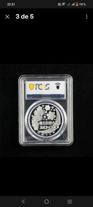 Moneda Plata 1000 Yenes Japón 2013