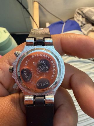 Reloj Bulgari Negro y Plateado