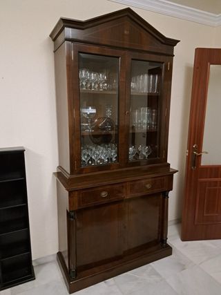 Vitrina Neoclásica Madera Noble Cristal