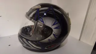 Casco moto LEM nero, blu, bianco