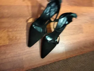 Zapatos Massimo Dutti T-Strap Tacón Negro