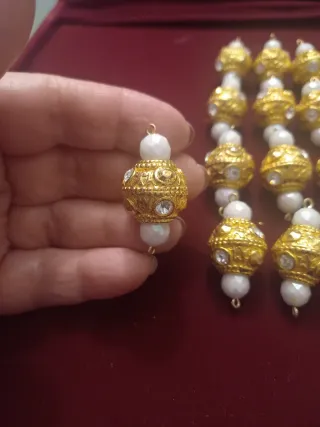 Set 23 perle metallo e vetro