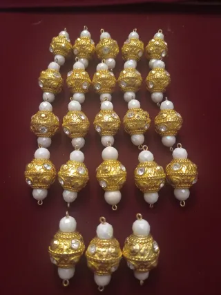 Set 23 perle metallo e vetro