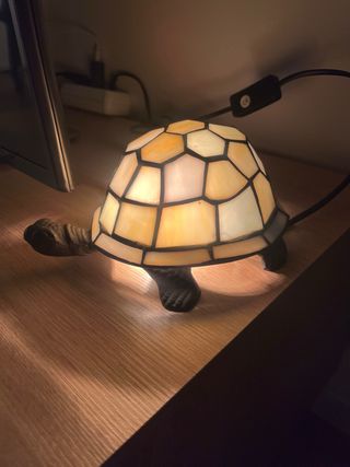 Lámpara Tiffany Tortuga Cristal y Metal