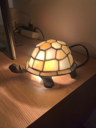 Lámpara Tiffany Tortuga Cristal y Metal