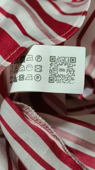 Camisa Zara Rayas Rojas y Blancas Talla XL