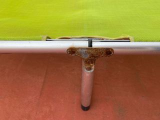 Tumbonas de playa - verde y azul.