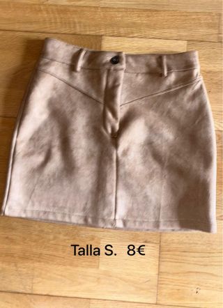 Falda beige talla S, Como nueva.